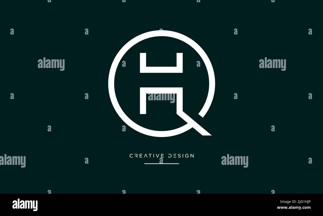 Lettere alfabetiche QH, HQ, Q o H icona astratta logo Monogramma Illustrazione Vettoriale
