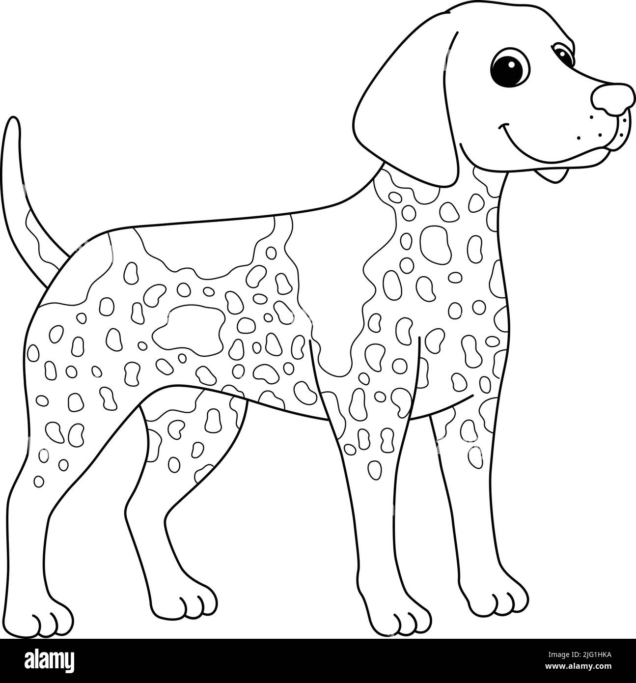 Tedesco Shorthair Pointer Dog colorazione isolata Illustrazione Vettoriale