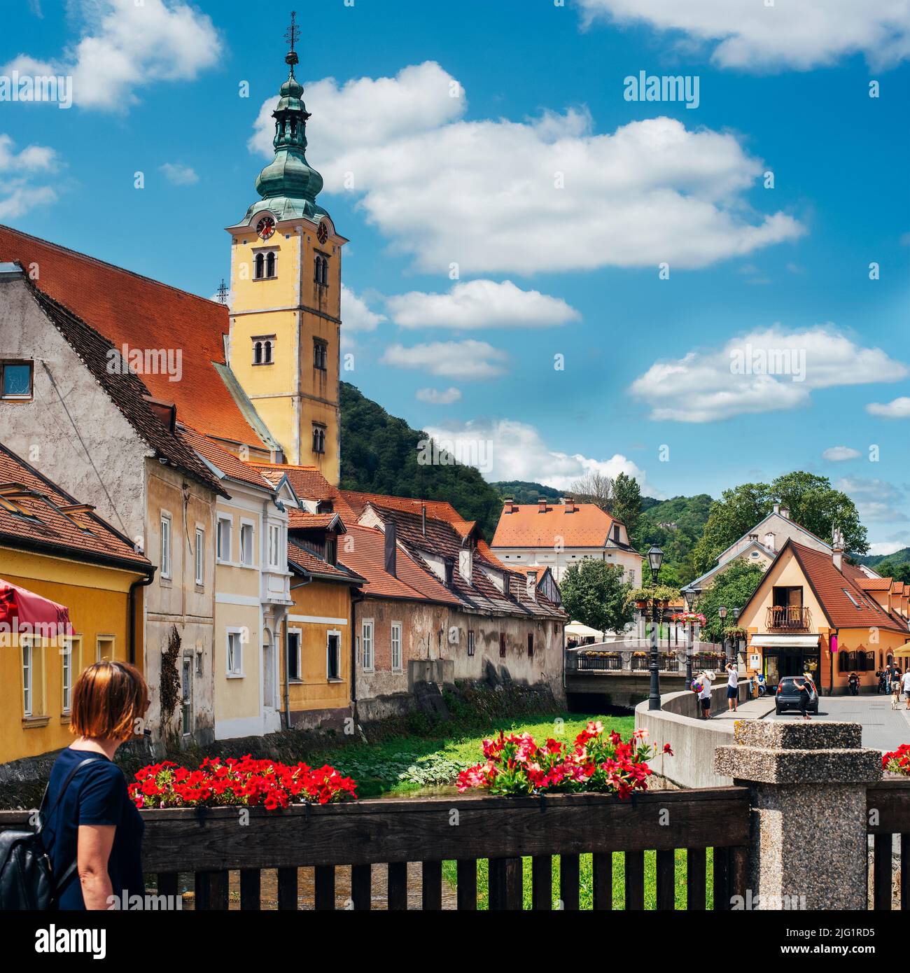 Centro della vecchia e bella città di Samobor, Croazia. Foto Stock