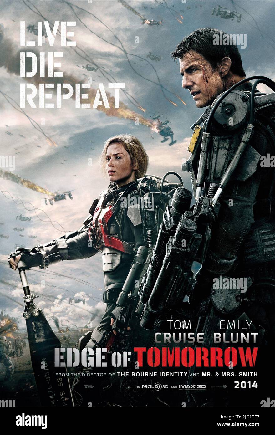 EMILY BLUNT, TOM CRUISE POSTER, bordo di domani, 2014 Foto Stock