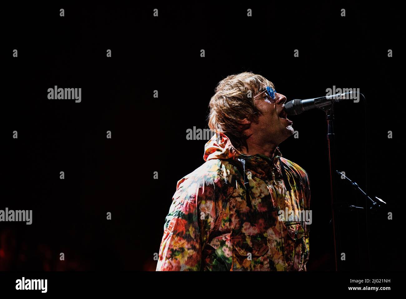 Foto del concerto di Liam Gallagher sul palco del Lucca Summer Festival in Italia Foto Stock
