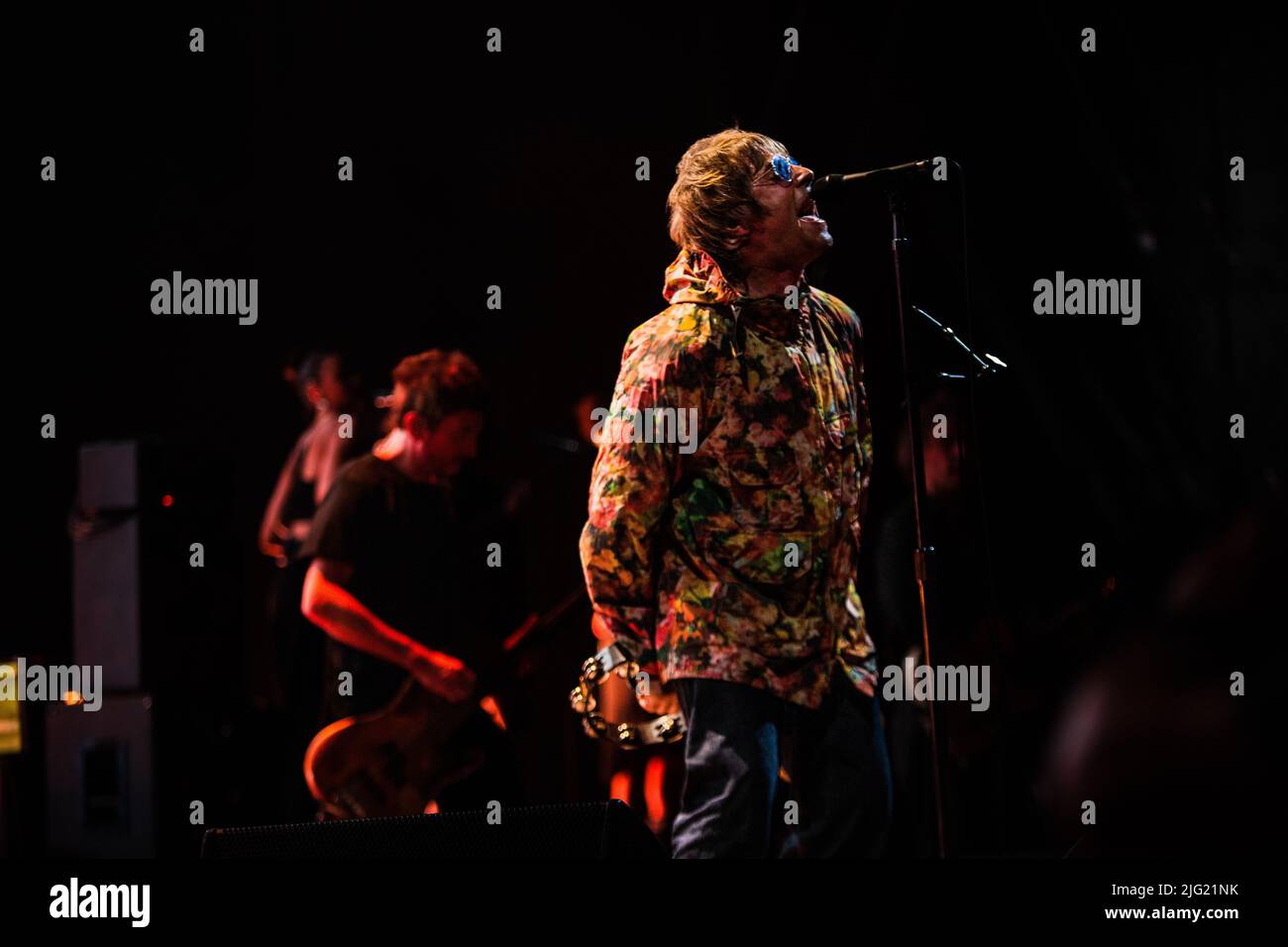 Foto del concerto di Liam Gallagher sul palco del Lucca Summer Festival in Italia Foto Stock