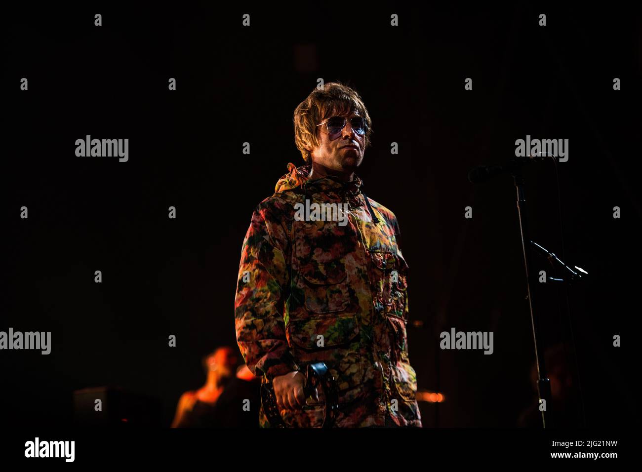 Foto del concerto di Liam Gallagher sul palco del Lucca Summer Festival in Italia Foto Stock
