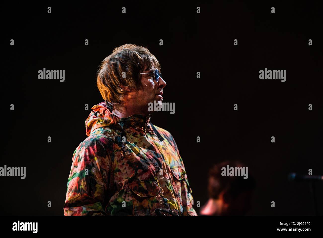 Foto del concerto di Liam Gallagher sul palco del Lucca Summer Festival in Italia Foto Stock