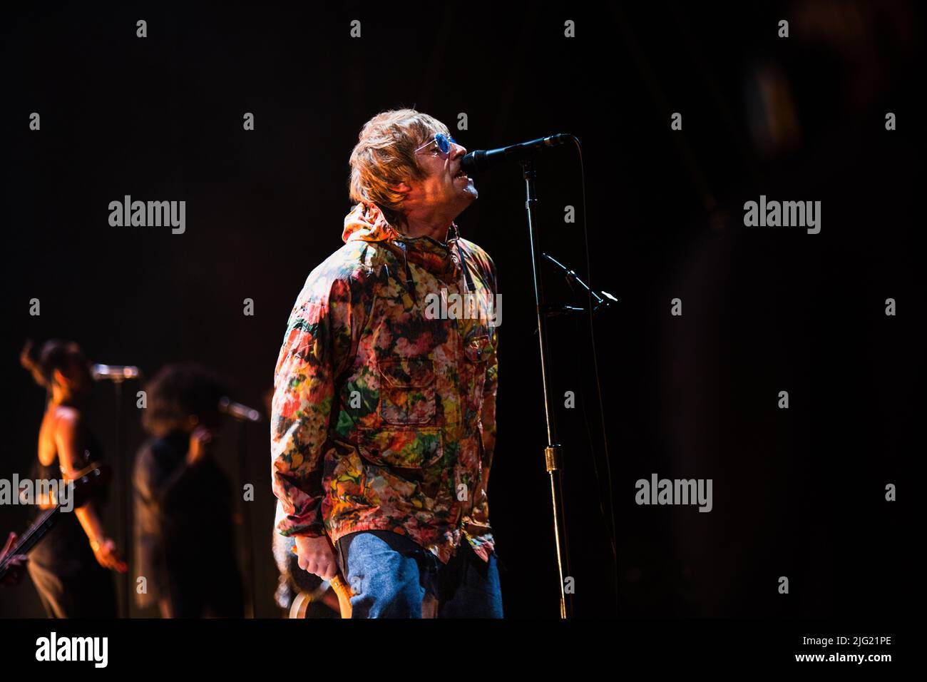 Foto del concerto di Liam Gallagher sul palco del Lucca Summer Festival in Italia Foto Stock