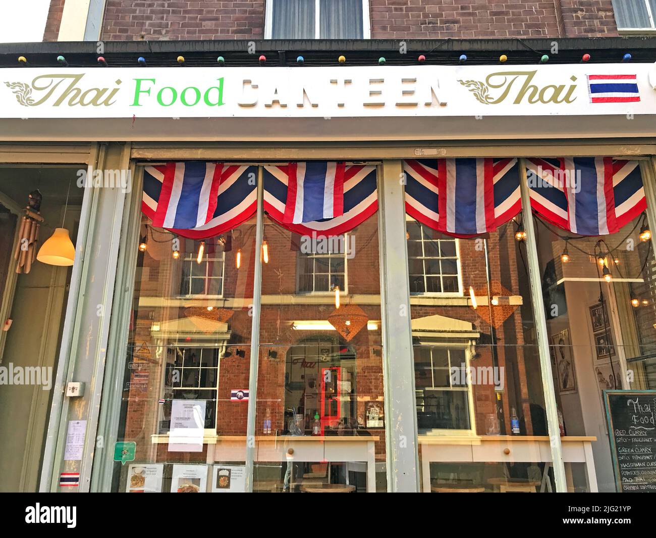 Thai Food Canteen Cafe, un assaggio della Thailandia al 10 Bold Street Warrington, Cheshire, Inghilterra, Regno Unito, WA1 1DR Foto Stock