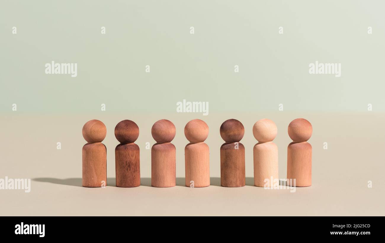 Illustrazione del concetto di diversità, inclusione e uguaglianza. Diritti umani, pari opportunità e superamento delle avversità. Leadership nell'ufficio sul luogo di lavoro. Foto Stock