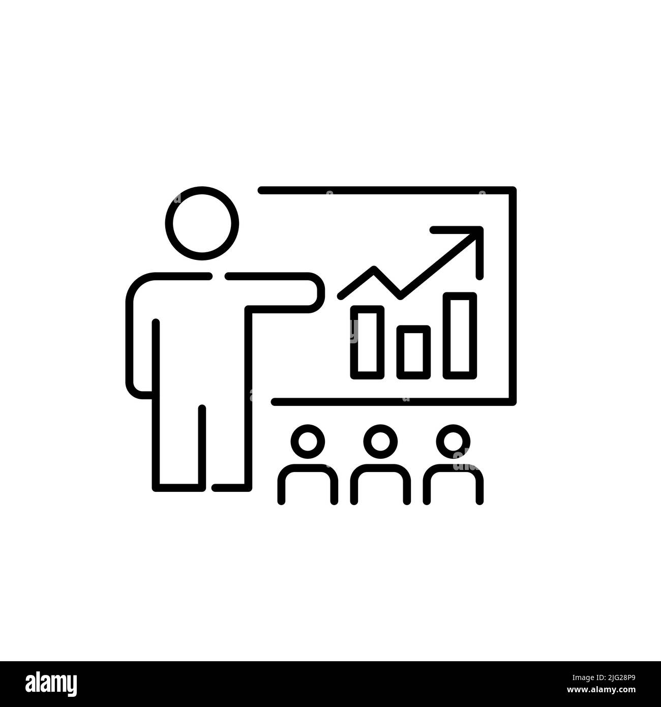 Una persona che istruisce altri per realizzare il successo. Icona tratto modificabile pixel Perfect Illustrazione Vettoriale