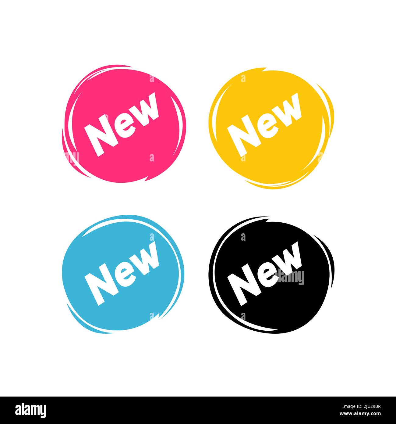Nuove etichette nuovo prodotto e cerchio tag design set , Vector Illustrazione Vettoriale