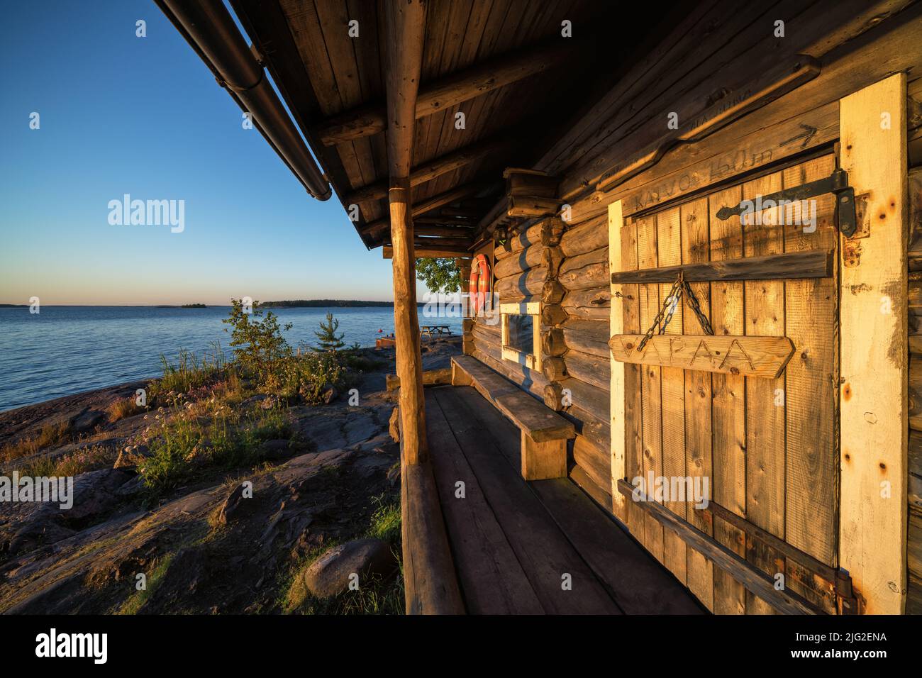 Sauna all'isola di Tallholmen, Sipoo, Finlandia Foto Stock