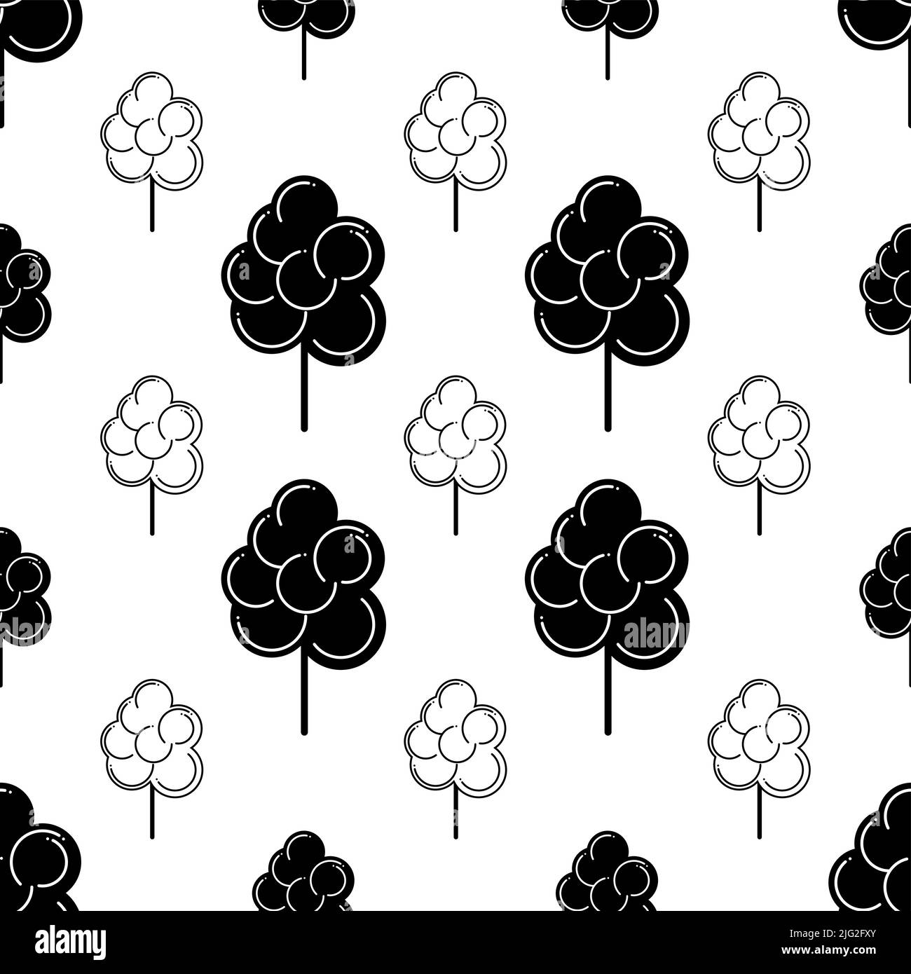 Canotton Candy Icon Seamless Pattern, spun Sugar Confection Dolce Candy Vector Art Illustration Illustrazione Vettoriale