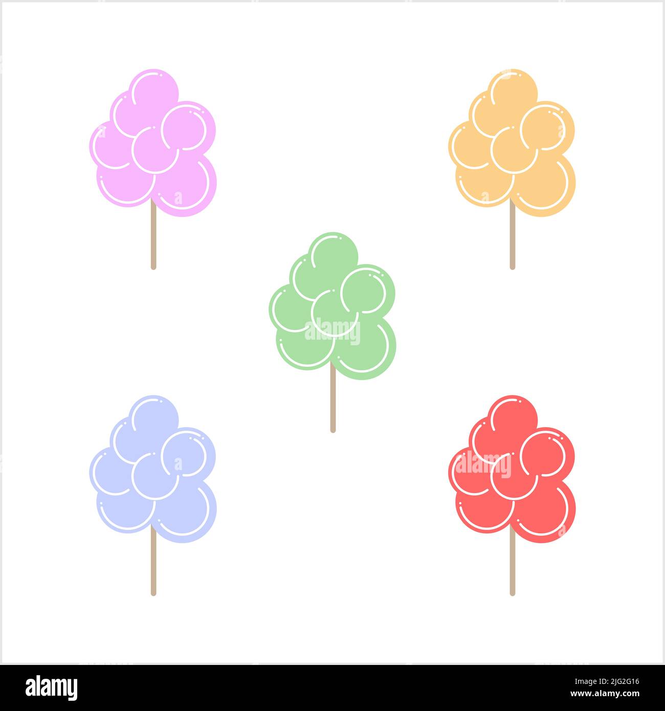 Canotton Candy icona, spun Sugar Confection Dolce Candy Vector Art Illustrazione Illustrazione Vettoriale