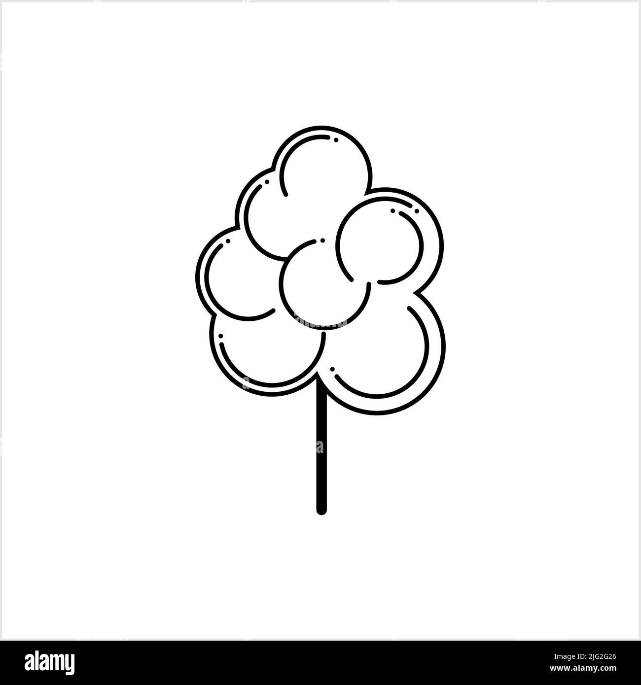 Canotton Candy icona, spun Sugar Confection Dolce Candy Vector Art Illustrazione Illustrazione Vettoriale