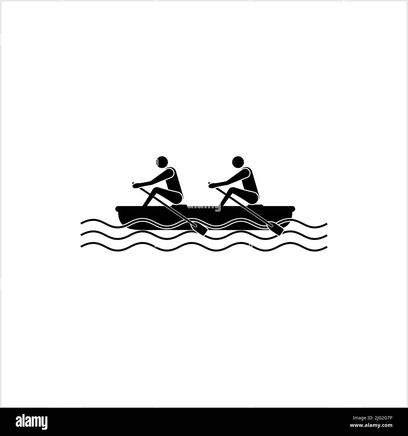 Rowing Team icona, Water Sport icona Vector Art Illustrazione Illustrazione Vettoriale