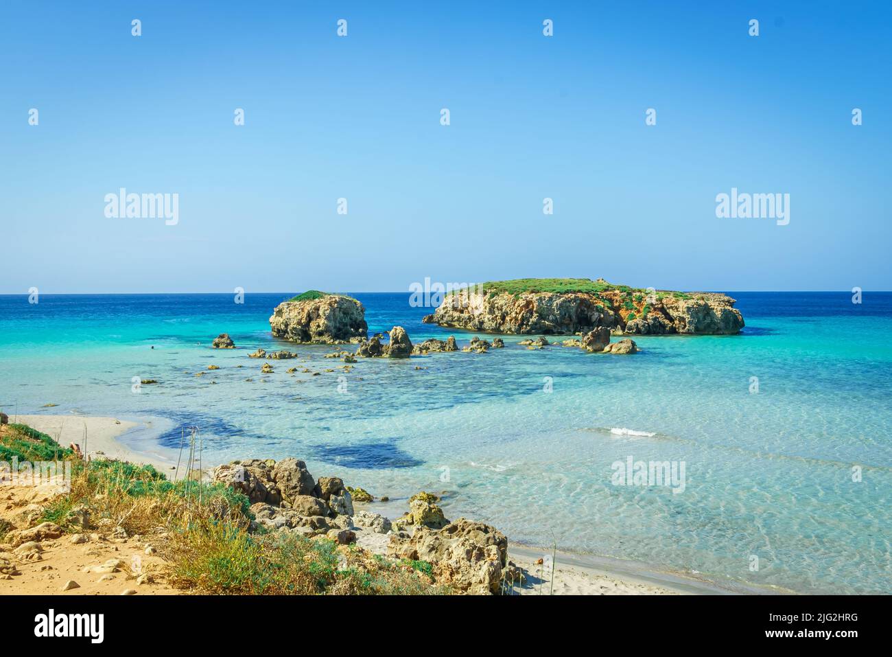 Spiaggia di Binigaus. Minorca, Isole Baleari. Spagna. Foto Stock