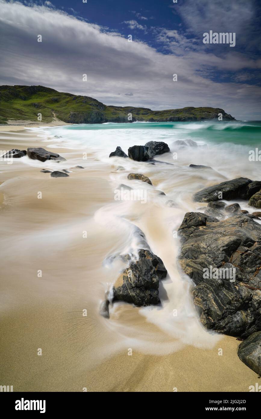 Spiaggia di Dalmore, Isola di Lewis, Ebridi esterne, Scozia. Foto Stock