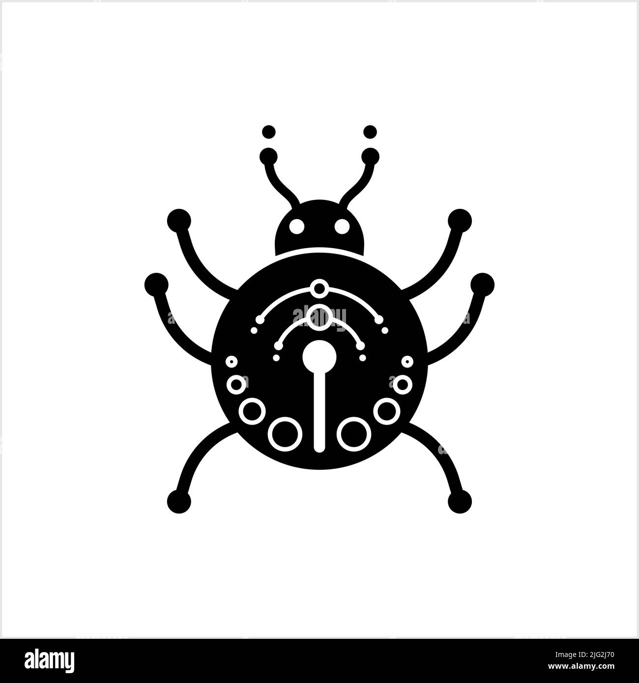 Icona di Ladybug, icona di insetto, Coccinellidae, icona di Ladybirds Vector Art Illustrazione Illustrazione Vettoriale