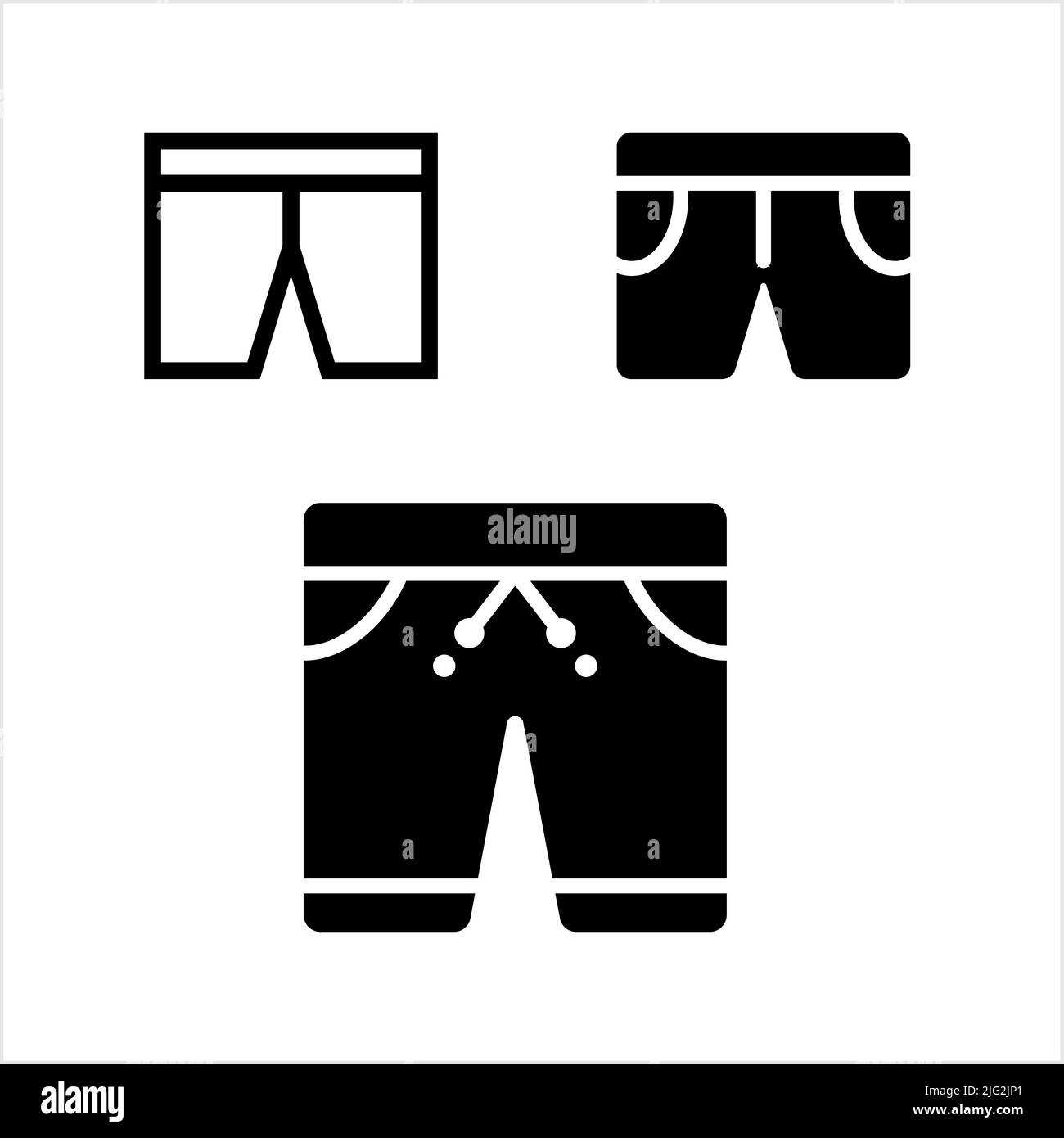 Icona Shorts, icona Half Pant, versione breve di Shorts Vector Art Illustration Illustrazione Vettoriale