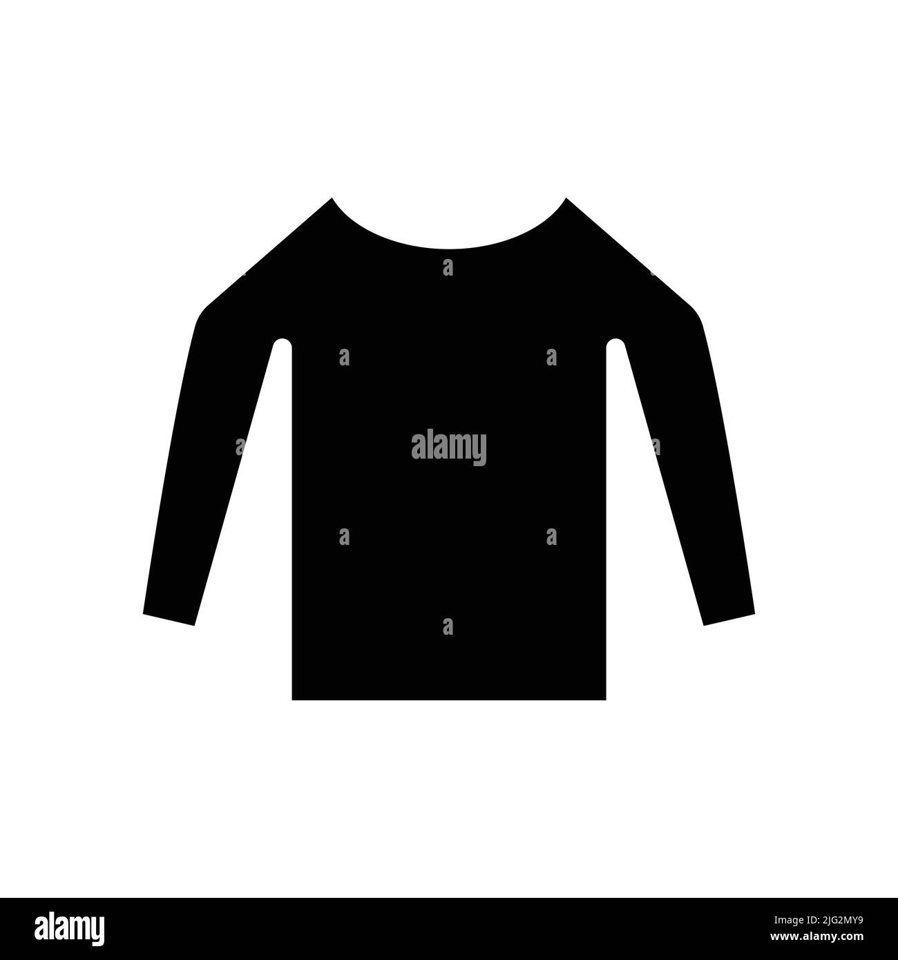 Icona camicia a manica lunga. Adatto per abbigliamento icona. Stile icona solido, glifo. Design semplice modificabile Illustrazione Vettoriale