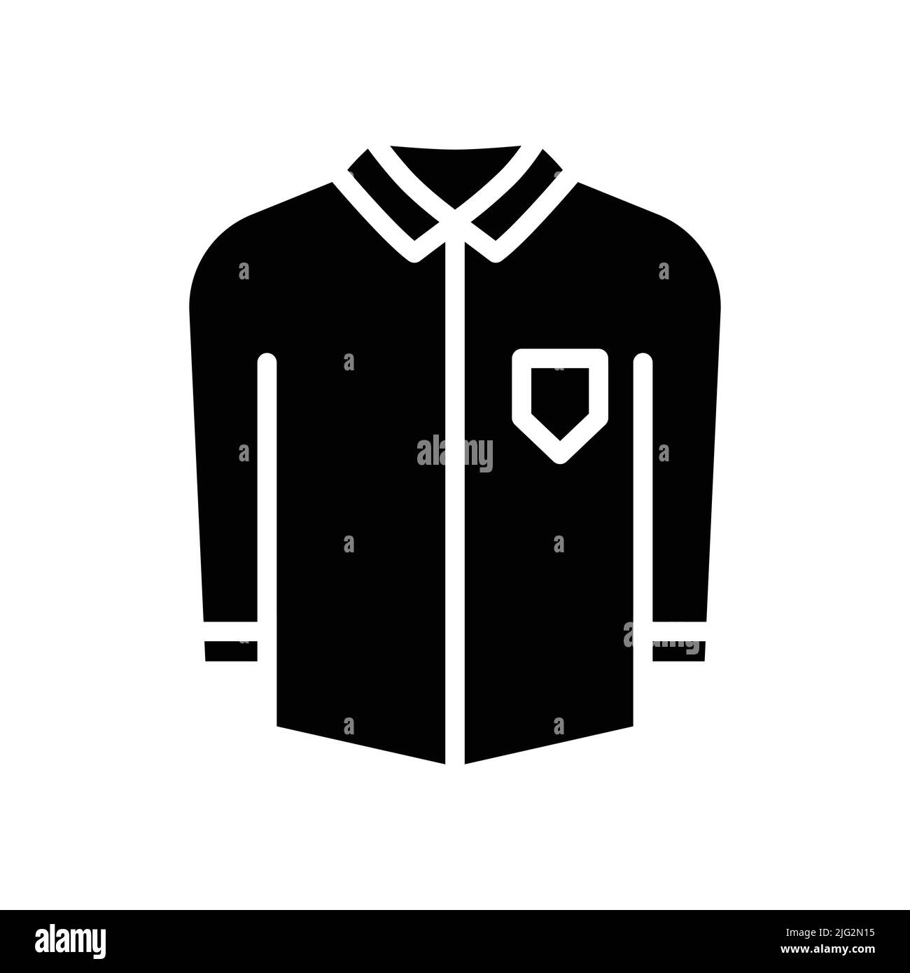 Icona camicia a manica lunga. Adatto per abbigliamento icona. Stile icona solido, glifo. Design semplice modificabile Illustrazione Vettoriale