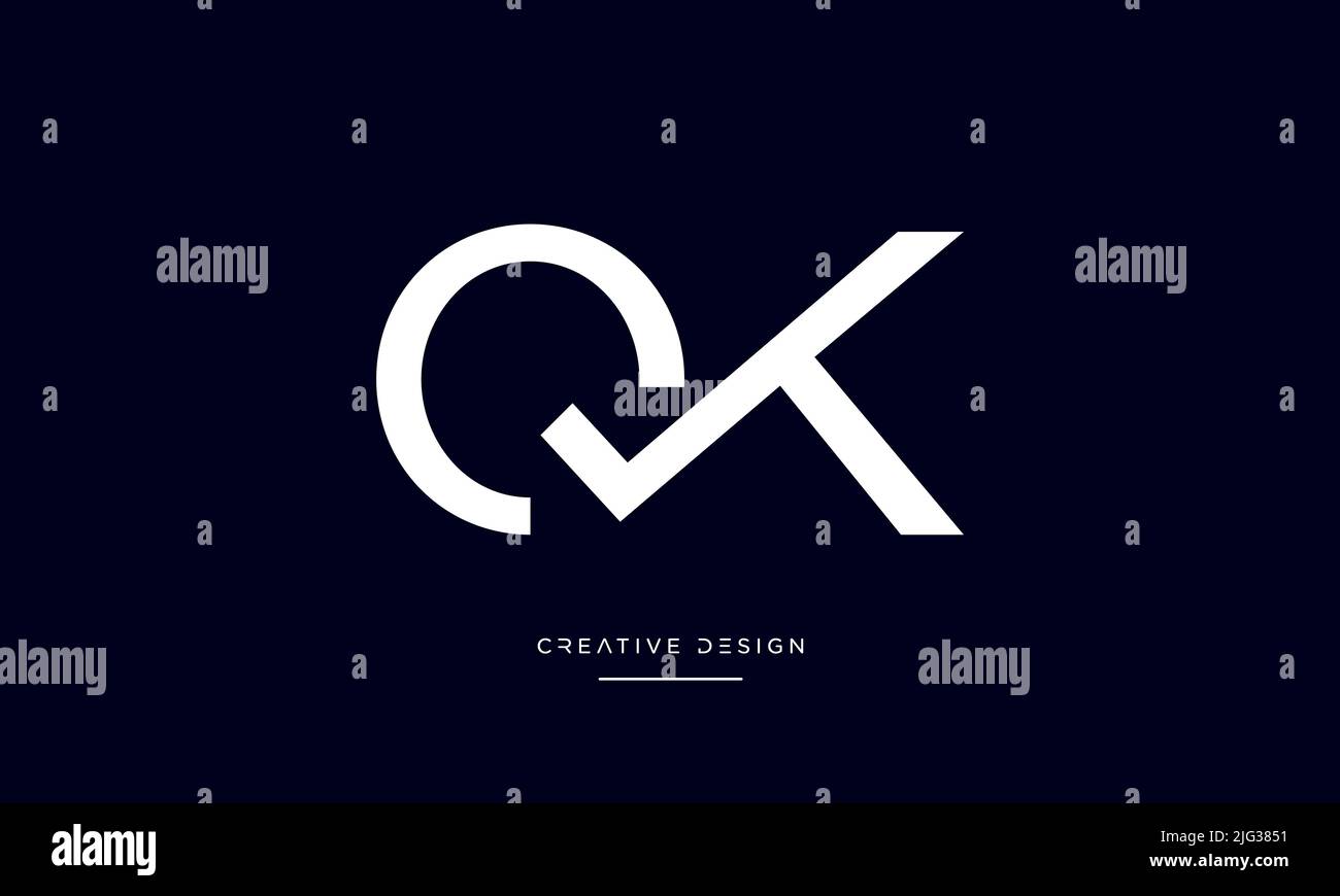 QK, KQ, K o Q icone astratto Monogramma logo Illustrazione Vettoriale