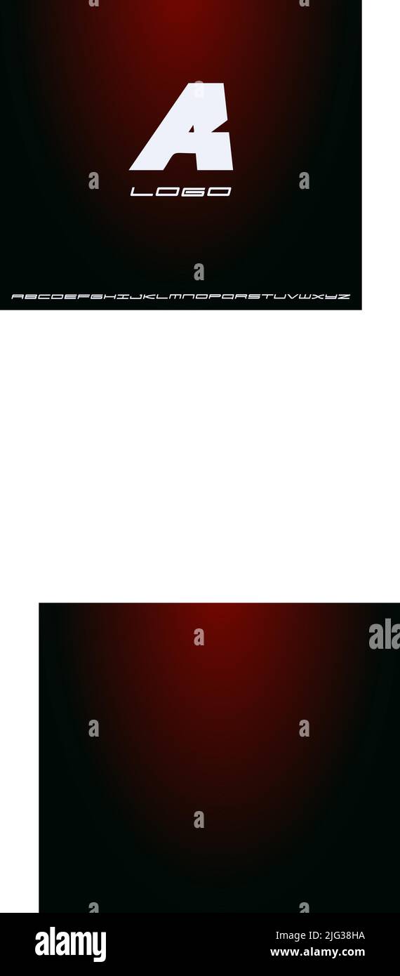 Logo in corsivo grassetto A, monogramma pesante, prima lettera del nome. Futuristico, tecnologico, minimalistico stile moderno concetto logotipo per il business Illustrazione Vettoriale