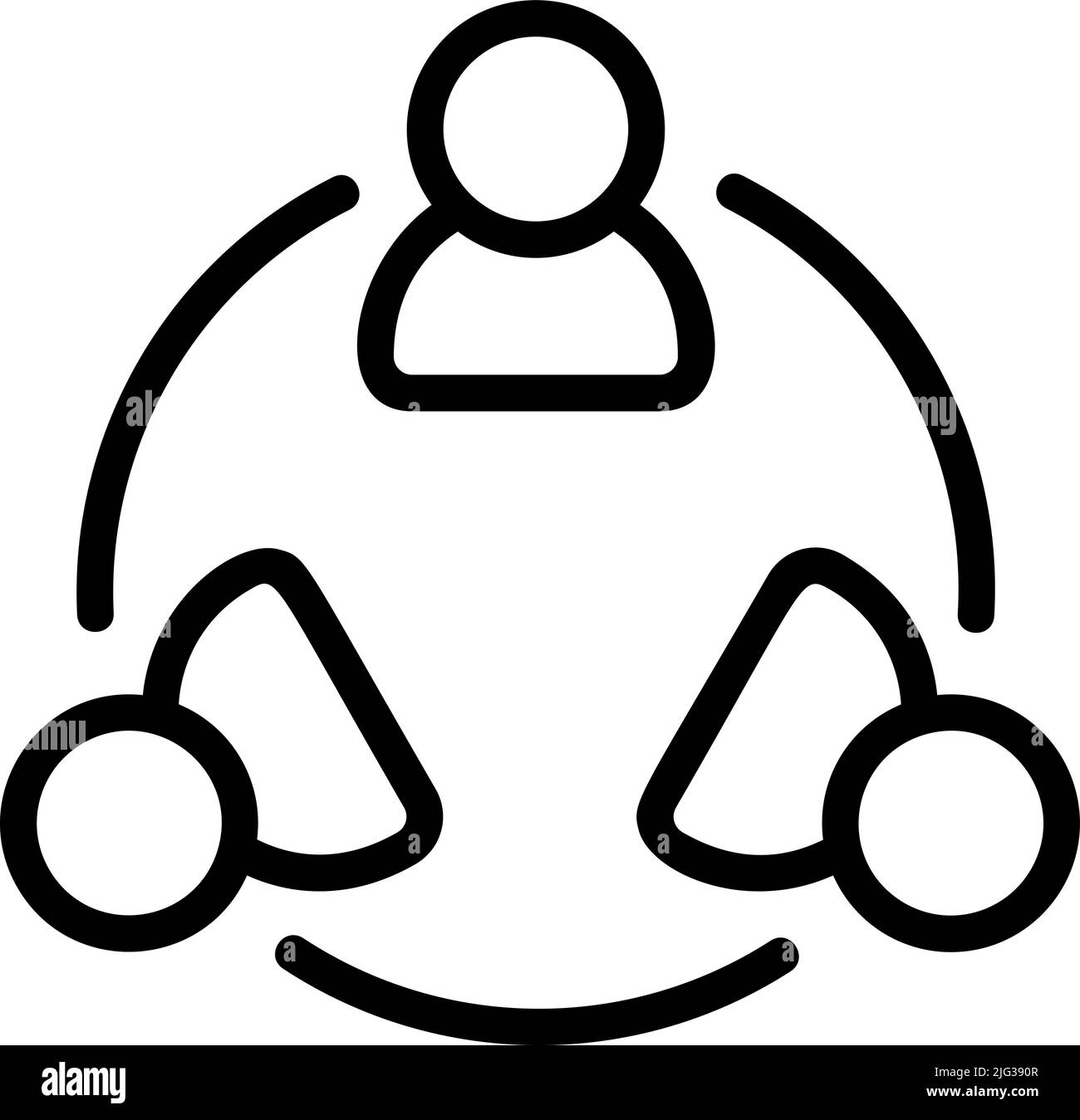 Icona vettoriale di gruppo di persone in stile monolino piatto. Logo Symbol persons team partnership per web site design, logo, app. Collegamento di leadership Illustrazione Vettoriale