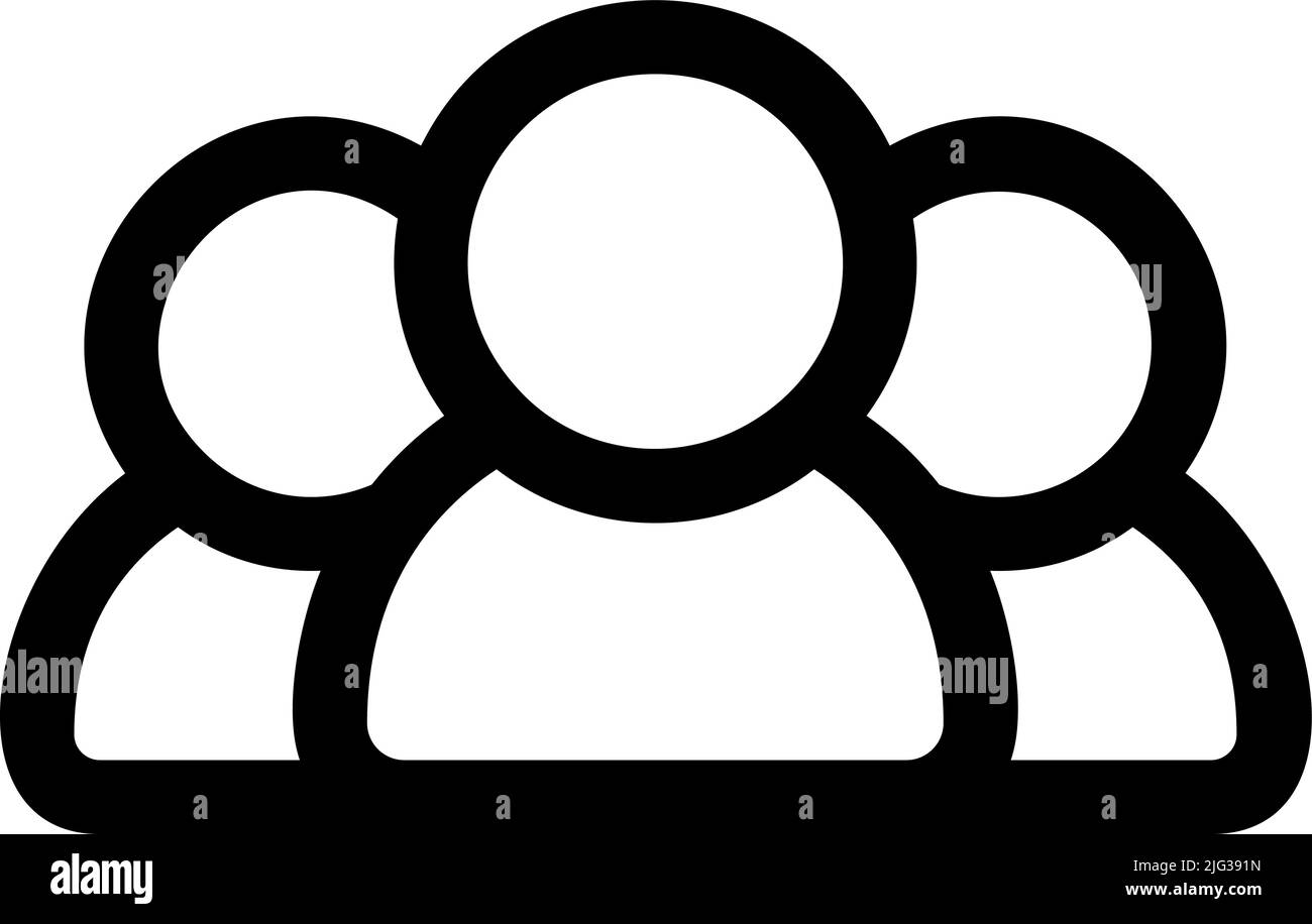 Icona vettoriale di gruppo di persone in stile monolino piatto. Logo Symbol persons team partnership per web site design, logo, app. Collegamento di leadership Illustrazione Vettoriale