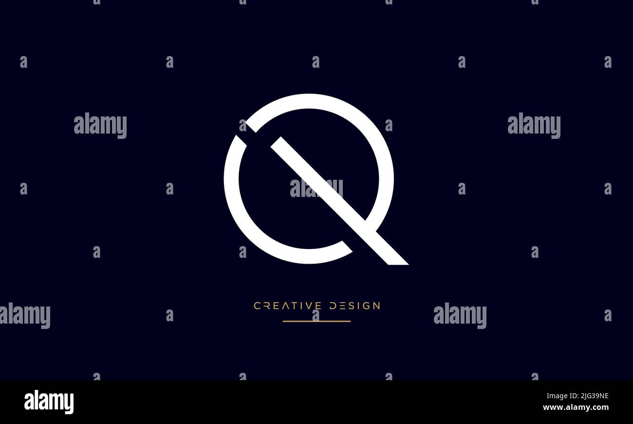 Icona del logo QP, PQ, P o Q astratto da lettere alfabetistiche Illustrazione Vettoriale