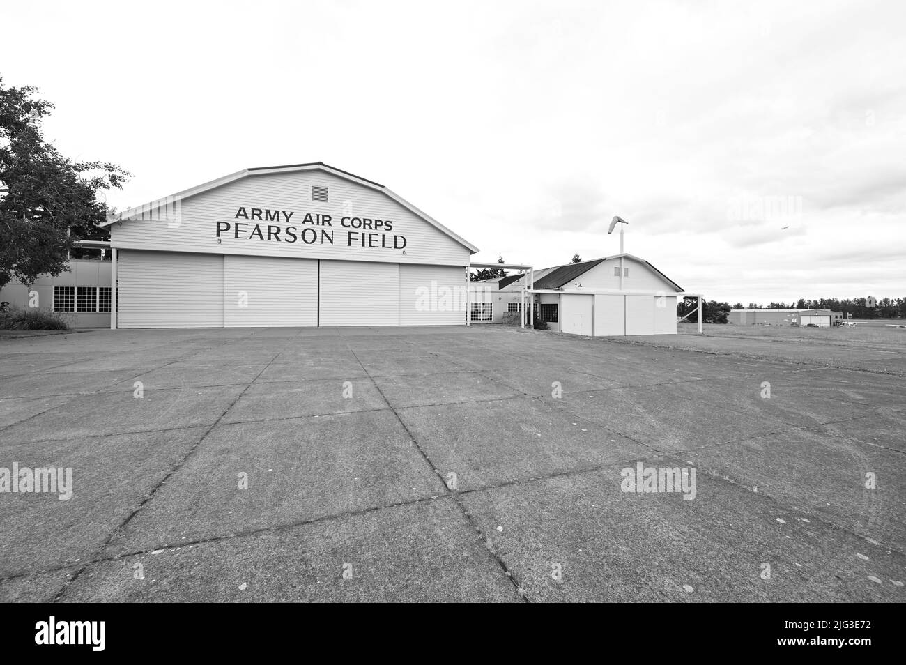 Pearson Field è un aeroporto municipale di proprietà di una città situata nei pressi del quartiere centrale degli affari di Vancouver, nella contea di Clark, Washington. Foto Stock