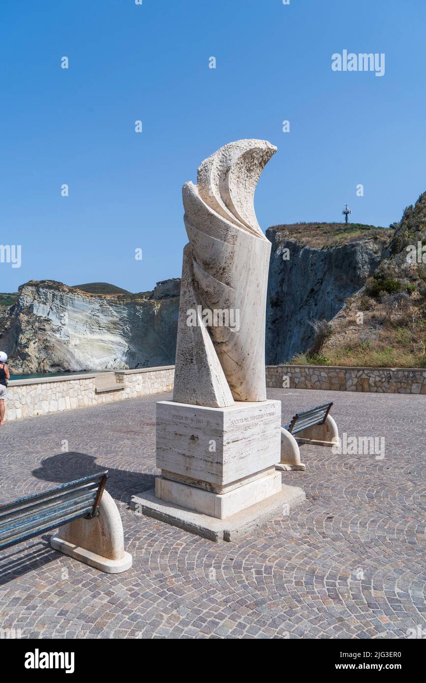 Via Panoramica tre Venti, Chiaia di Luna Terrace, Ponza, Lazio, Italia, Europa Foto Stock