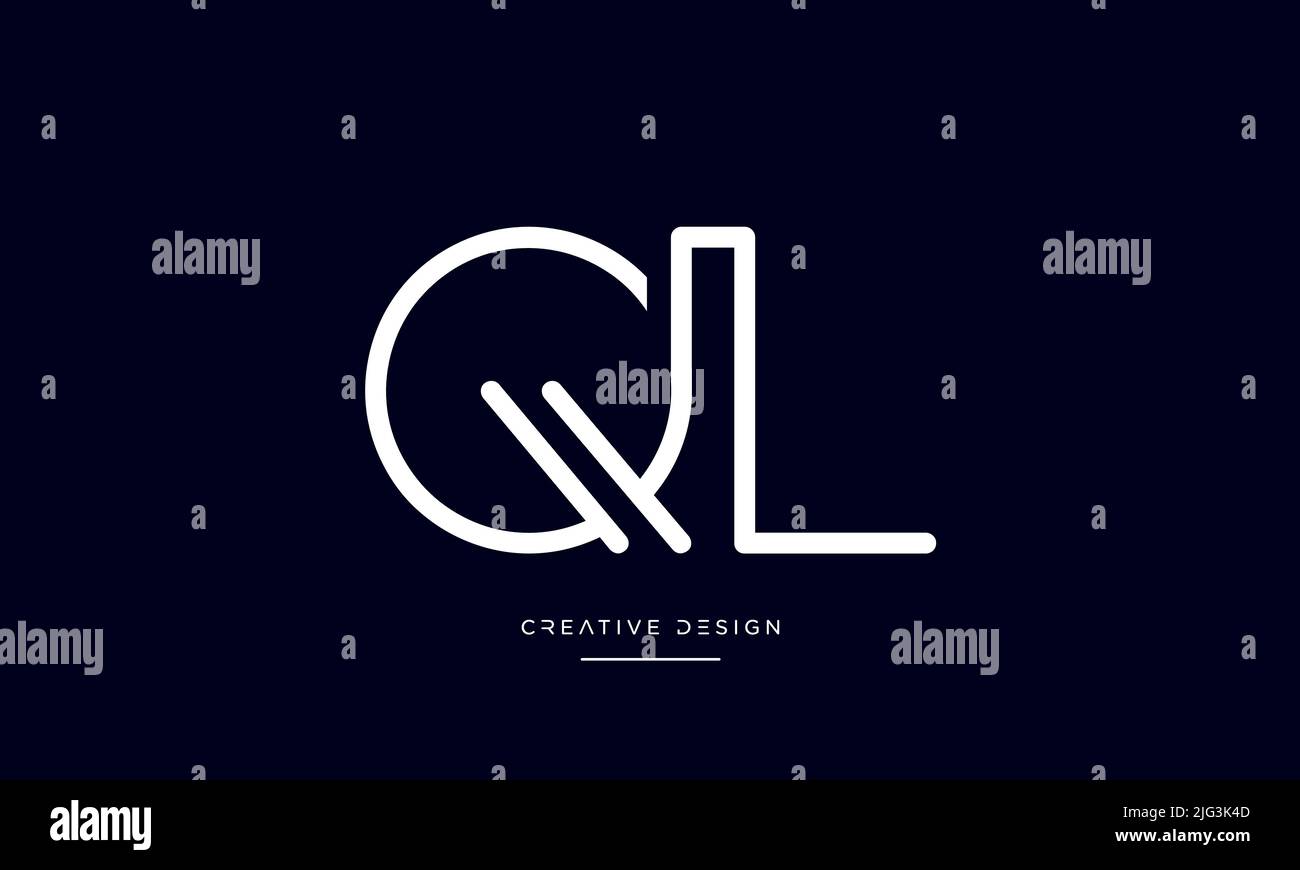 QL, LQ, L o Q alfabeto lettere astratto icona Logo Monogramma Illustrazione Vettoriale