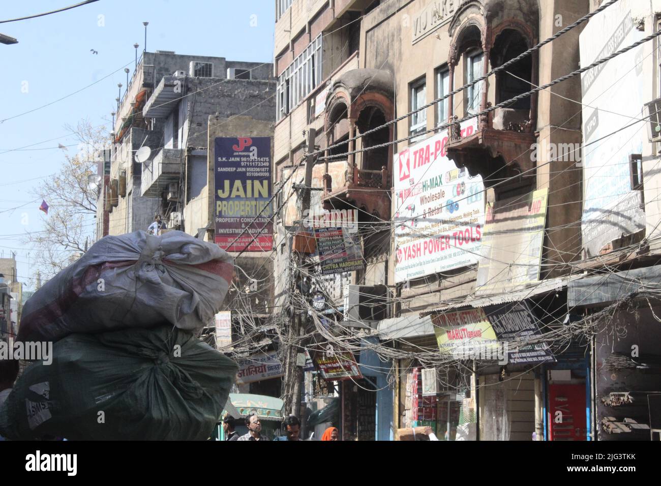 Scorci di vecchia Delhi, Chawri Bazaar Foto Stock