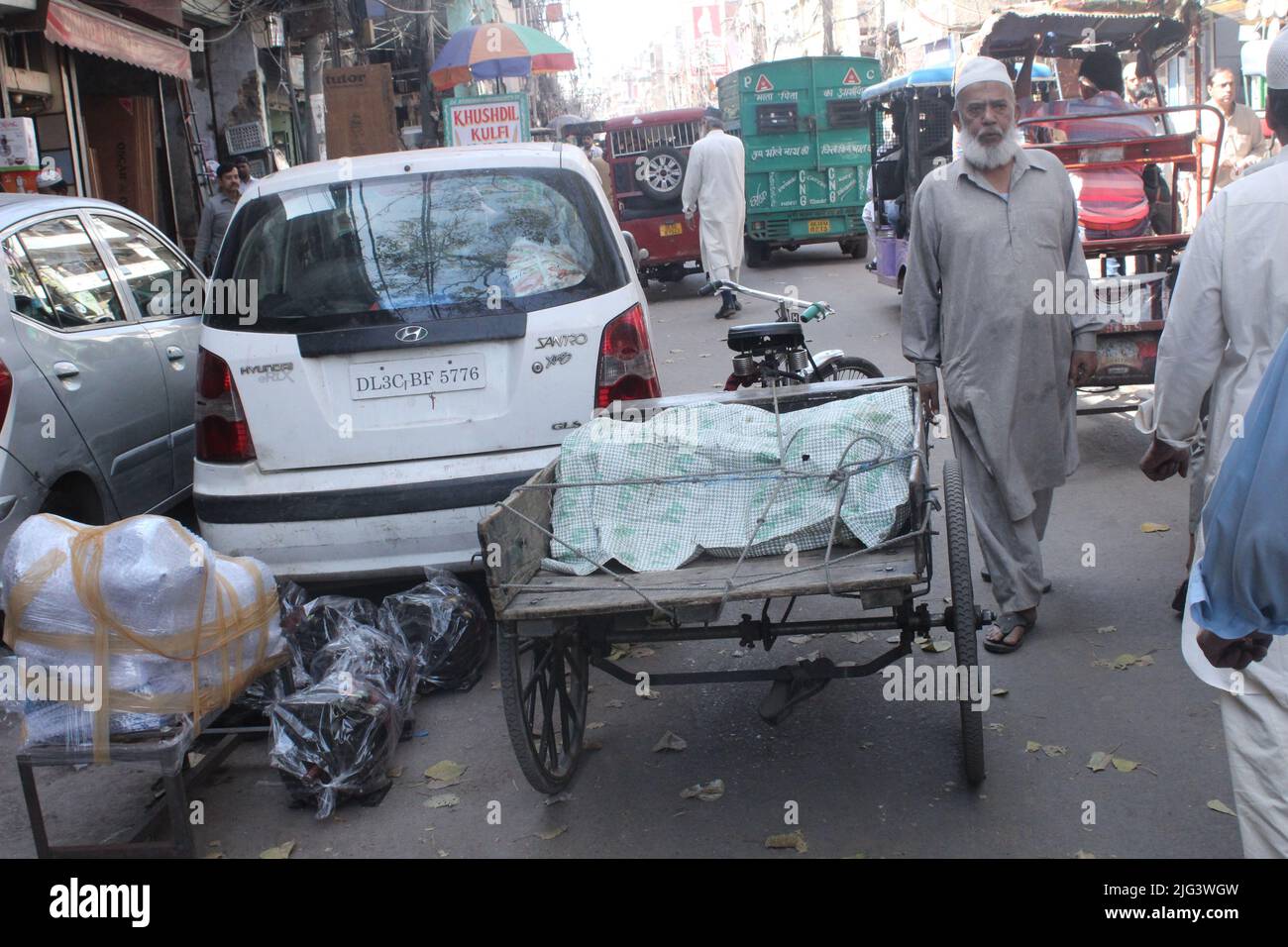 Scorci di vecchia Delhi, Chawri Bazaar Foto Stock