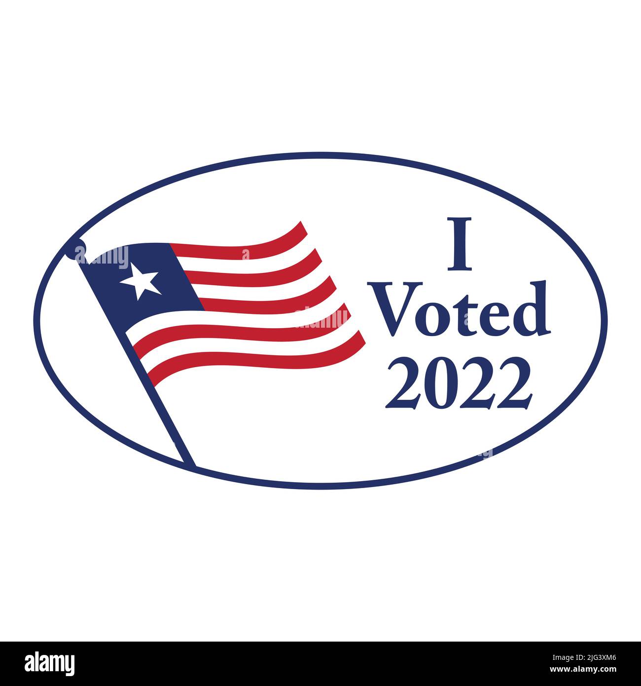 2022 Design delle elezioni di metà mandato con l'icona Red White Blue Vote Illustrazione Vettoriale