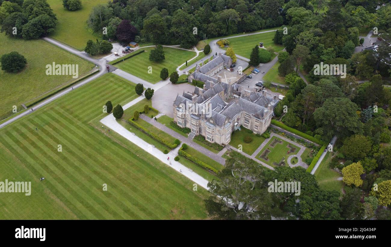Muckross casa e giardini anello di Kerry Irlanda drone vista aerea Foto Stock