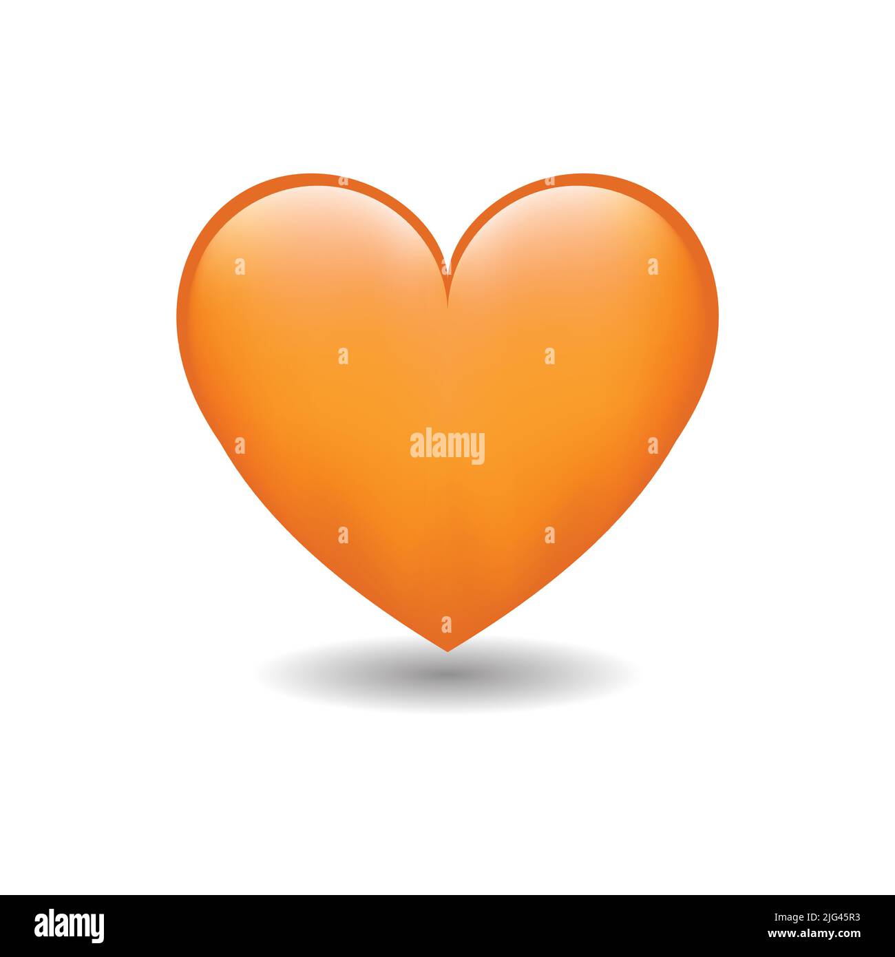 Cuore Amore Emoji icona oggetto simbolo gradiente Vector Art Design Cartoon sfondo isolato. Arancione cuore emoji vettore simbolo di amore. Illustrazione Vettoriale