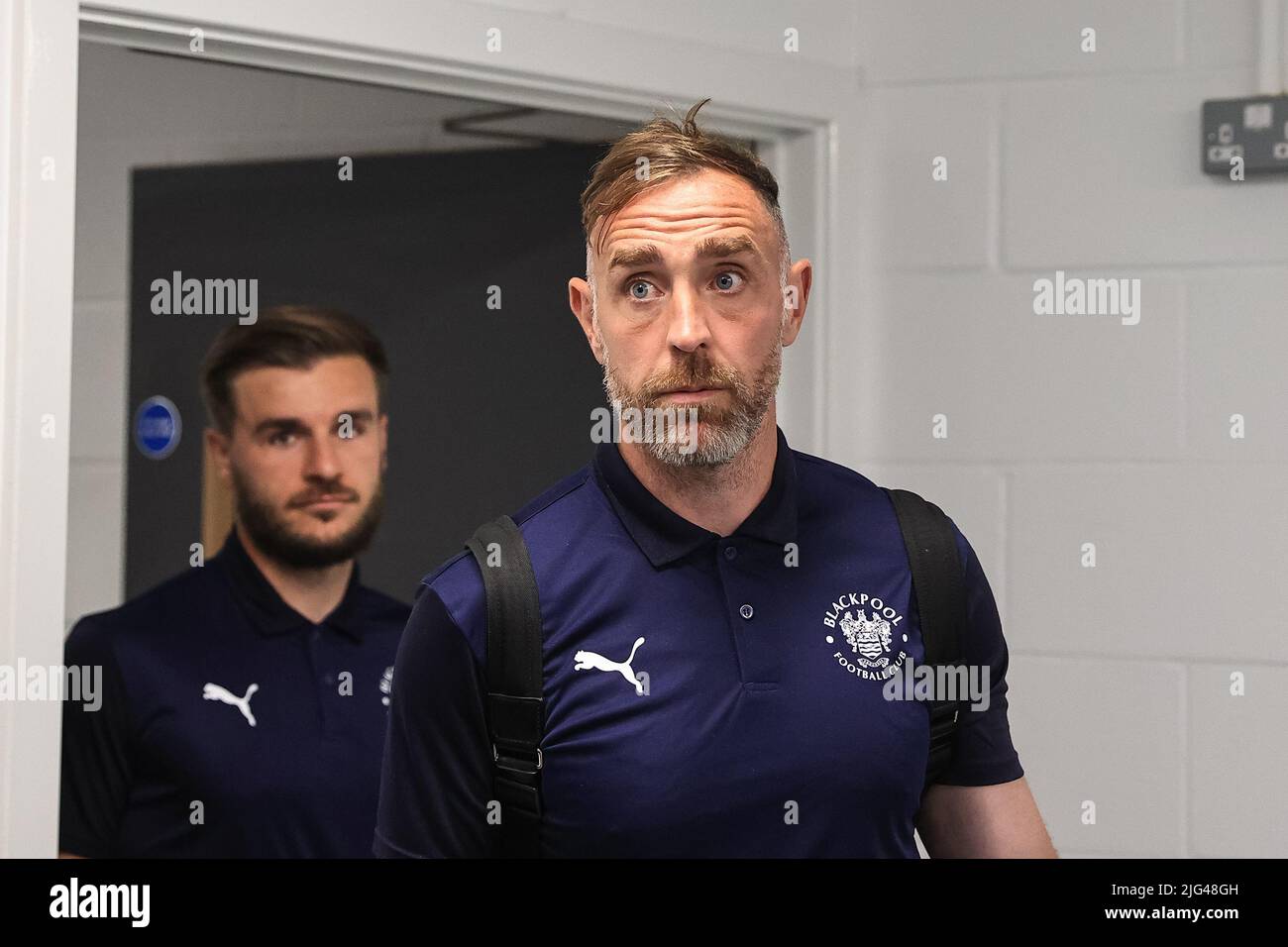 Richard Keogh #26 di Blackpool al LNER Community Stadium Foto Stock