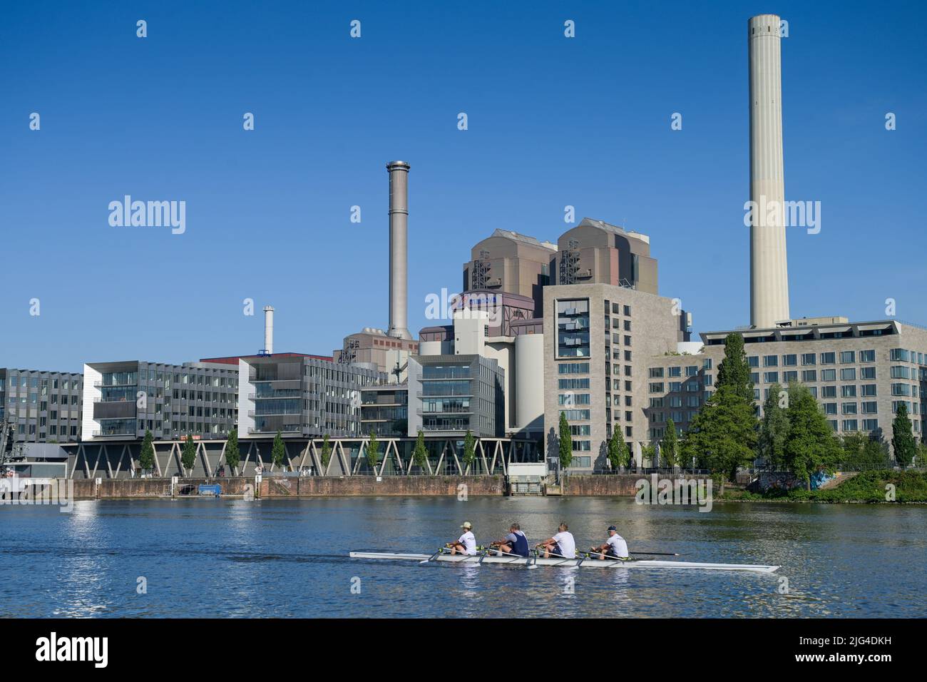 MAINOVA Heizkraftwerk West, Main, Frankfurt am Main, Hessen, Deutschland Foto Stock