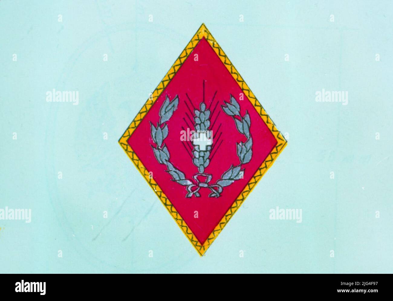 Emblema del corpo veterinario. Illustrazione a: Approva un nuovo emblema dell'organismo veterinario che annulla quello precedente stabilito nel regolamento di uniformità del 1943 (ordinanza del 16 febbraio 1978) Foto Stock