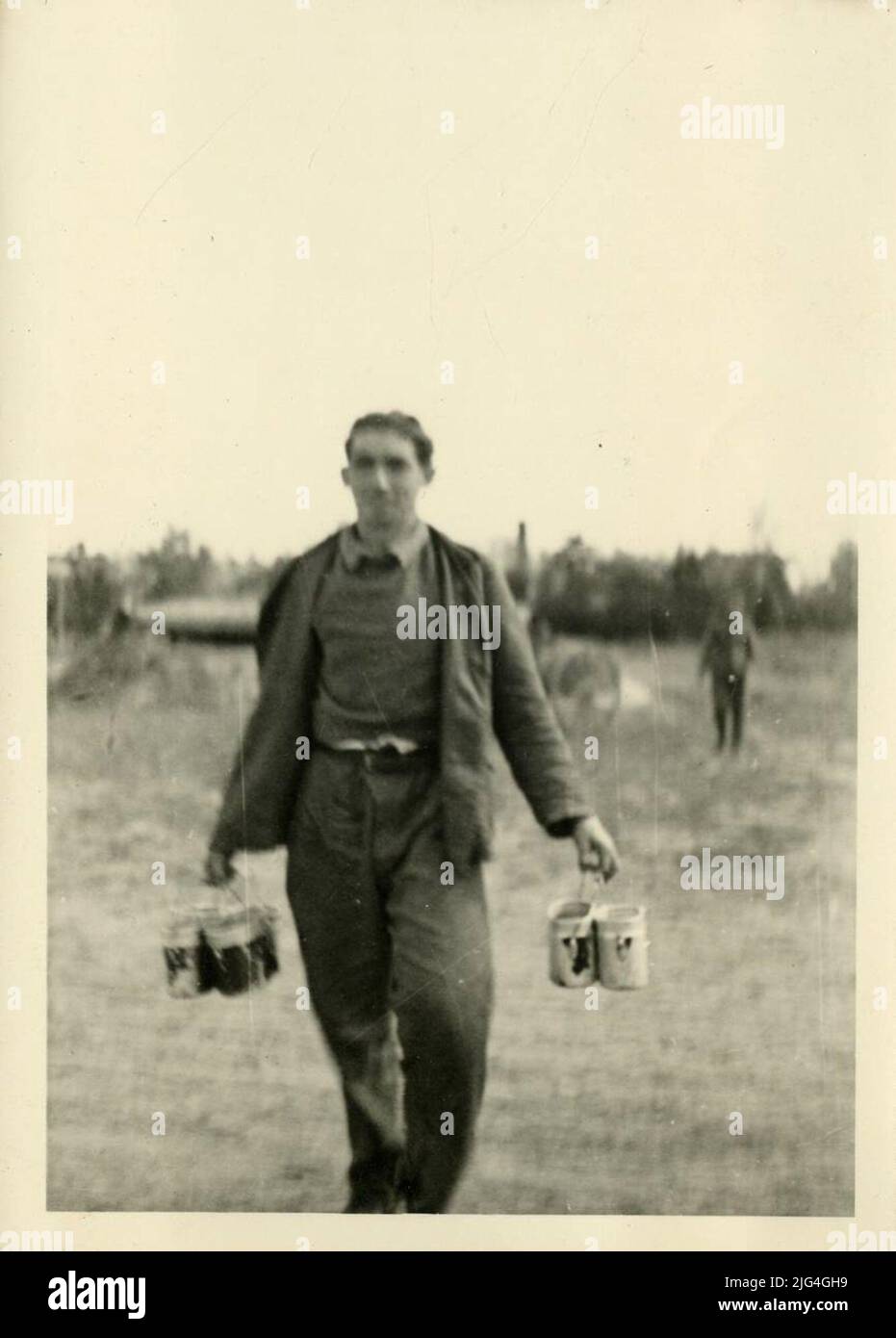 Ritratto esterno divisionale con cinque portavivande. Foto Stock