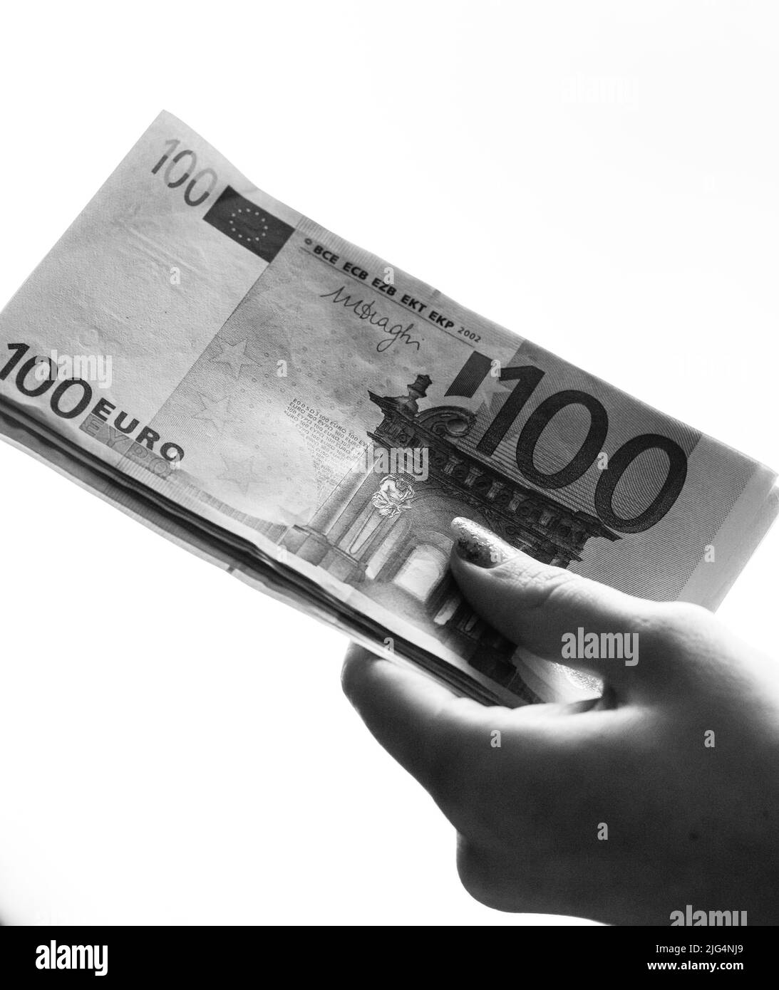 Dettaglio delle banconote in euro Foto e Immagini Stock in Bianco e Nero - Alamy