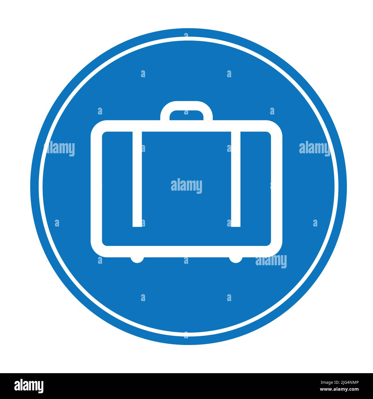 Simbolo del bagaglio raffigurante il vettore del bagaglio raffigurante il portmanteau blu o la valigia Illustrazione Vettoriale