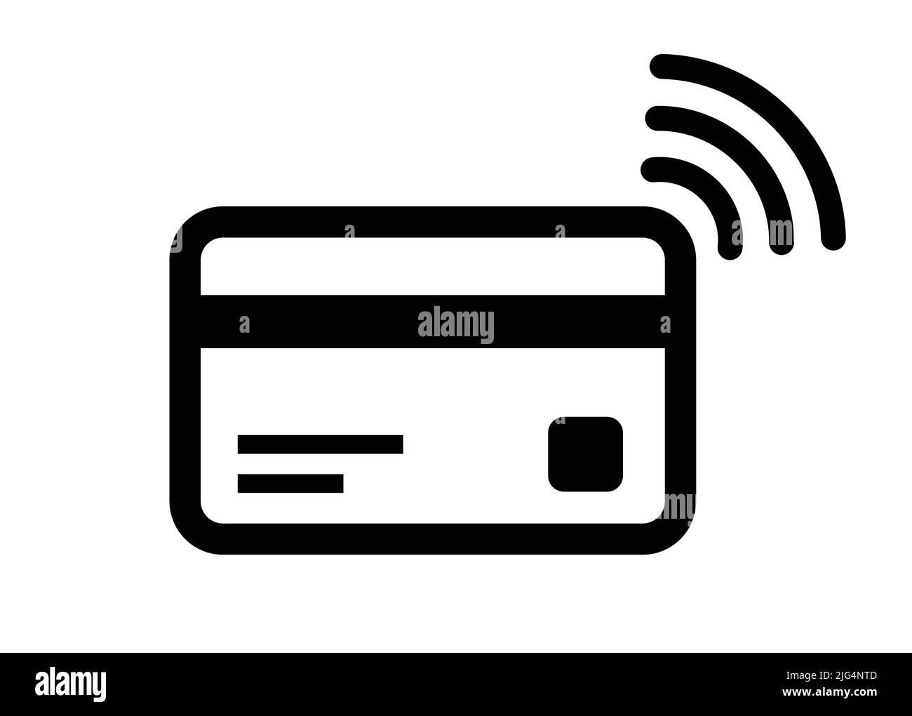 Carta di debito o carta di credito con simbolo di pagamento senza contatto icona di illustrazione vettoriale Illustrazione Vettoriale