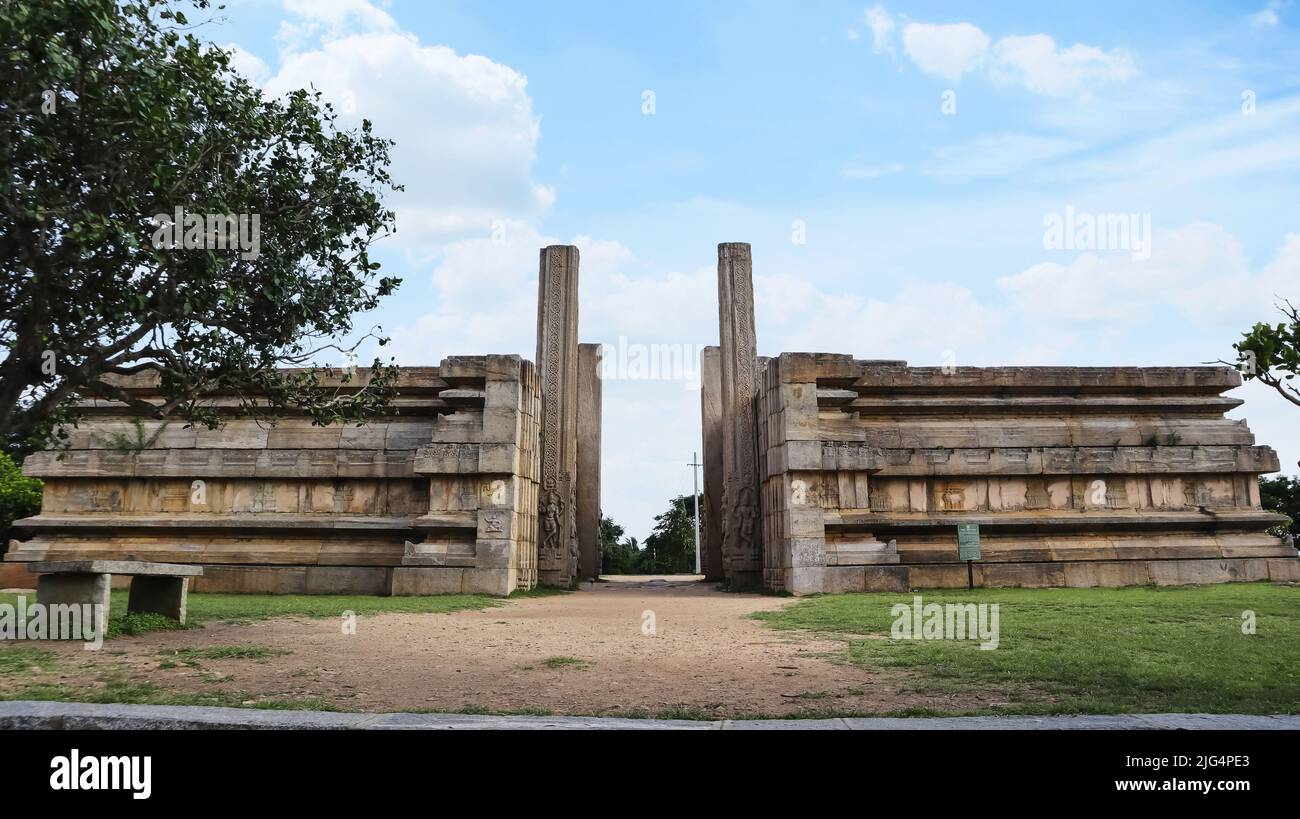 Vista di Rayagopura, Melukote, Mandya, Karnataka, India. Foto Stock