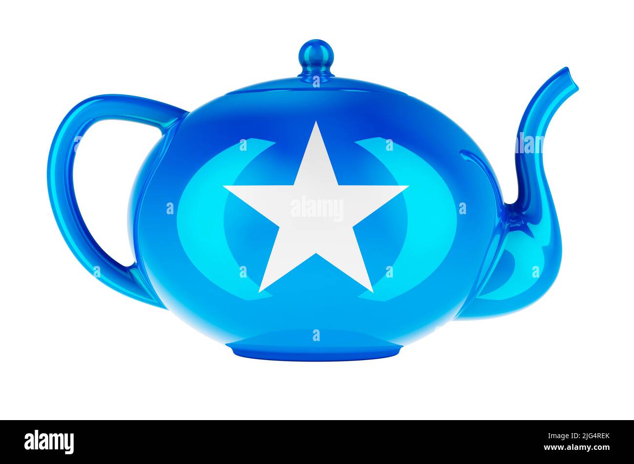 Teiera con bandiera somala, 3D rendering isolato su sfondo bianco Foto Stock