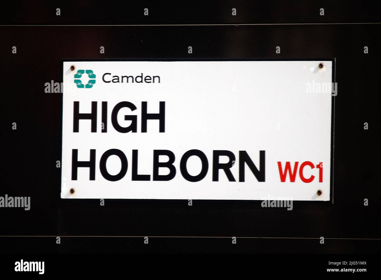High Holborn, Londra strada segno, Borough di Camden Foto Stock