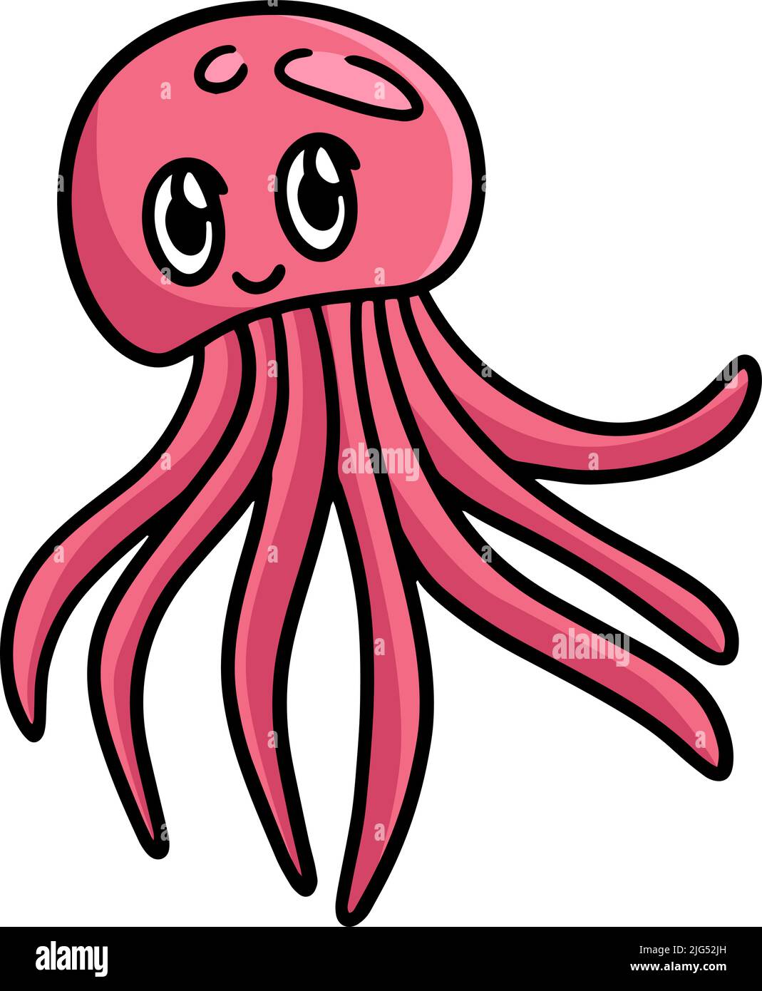 Gelatina di pesce Cartoon Coloured Clipart Illustrazione Illustrazione Vettoriale