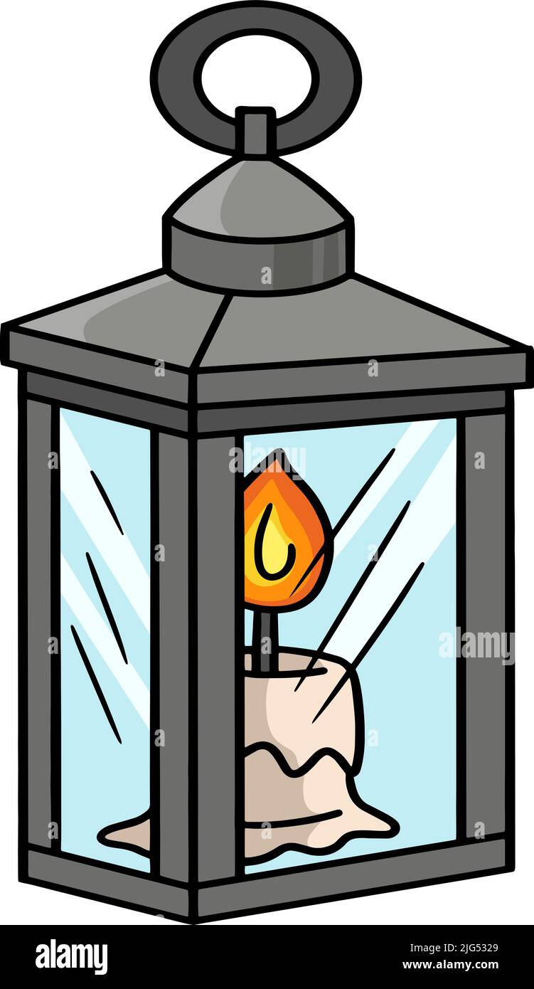 Lantern Cartoon Coloured Clipart Illustrazione Illustrazione Vettoriale