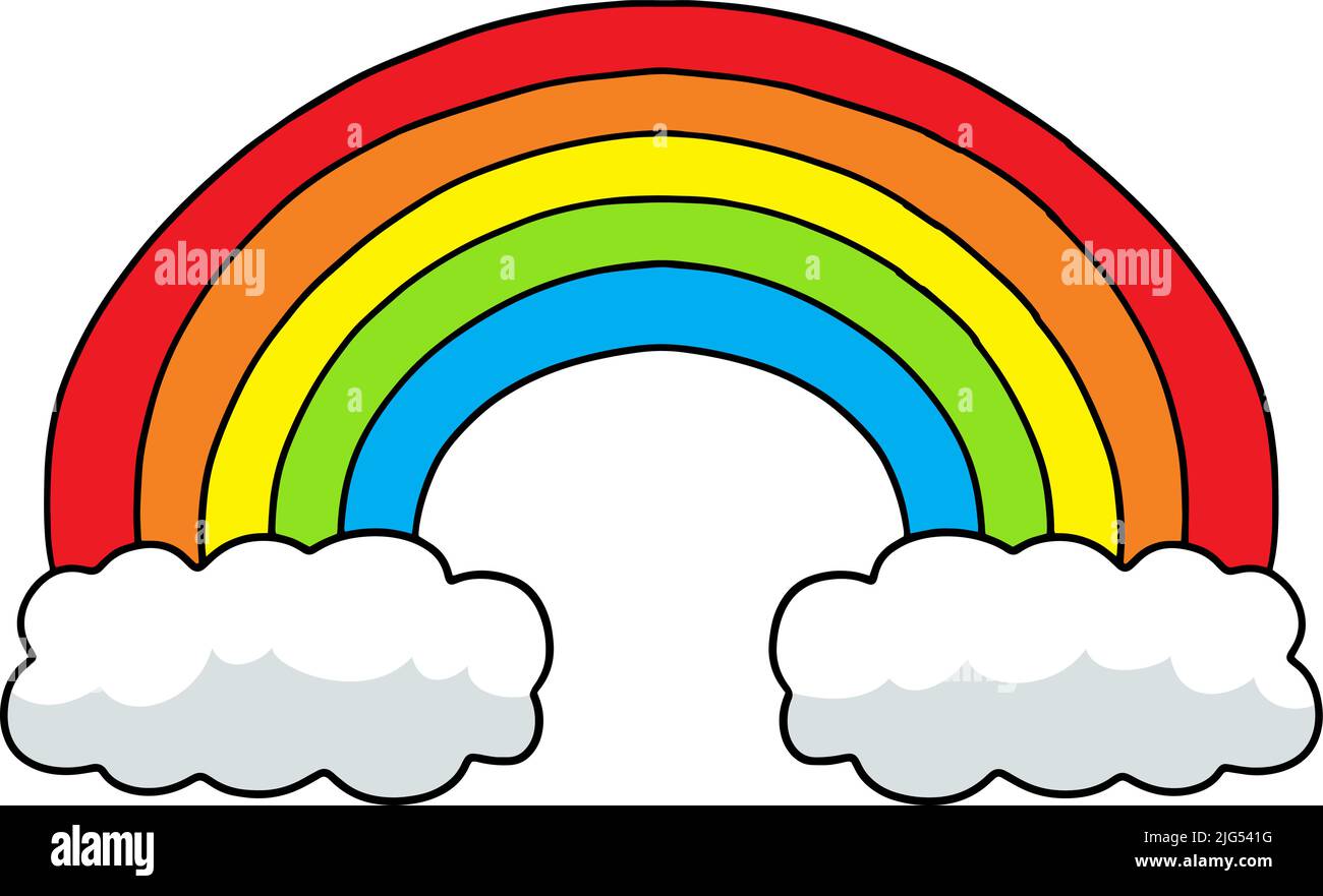 Illustrazione di Rainbow Cartoon Coloured Clipart Illustrazione Vettoriale